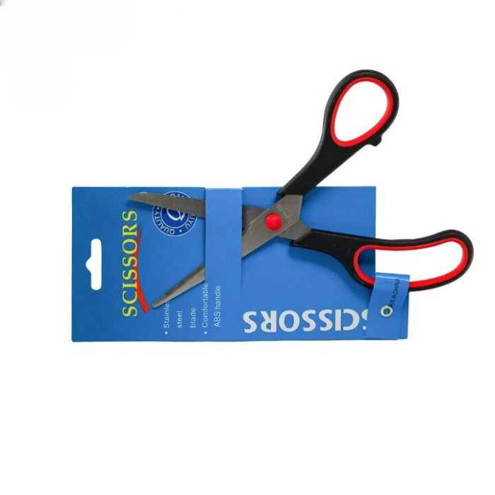 Foarfeca pentru Croitorie , din Otel Inoxidabil, 16x6.5 cm, Lama 8 cm, Negru/Rosu, 7 Inch [2]