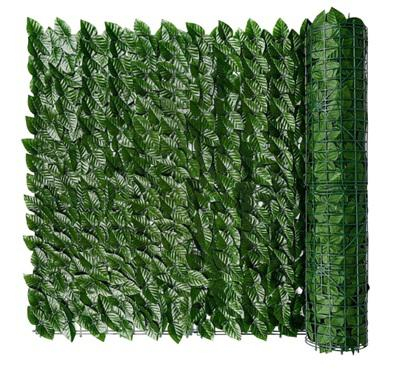 Gard cu frunze artificiale, 300cm x 100 cm + Set 12 bucati planta artificiala curgatoare culoare alb [3]