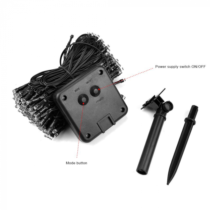 Instalatie cu 40 LED-uri , pentru Exterior, cu Incarcare Solara, Multicolor , 5 m [2]