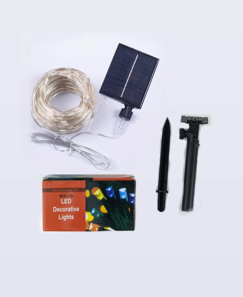 Instalatie cu incarcare solara, alb cald, 500 LED, pentru exterior [2]