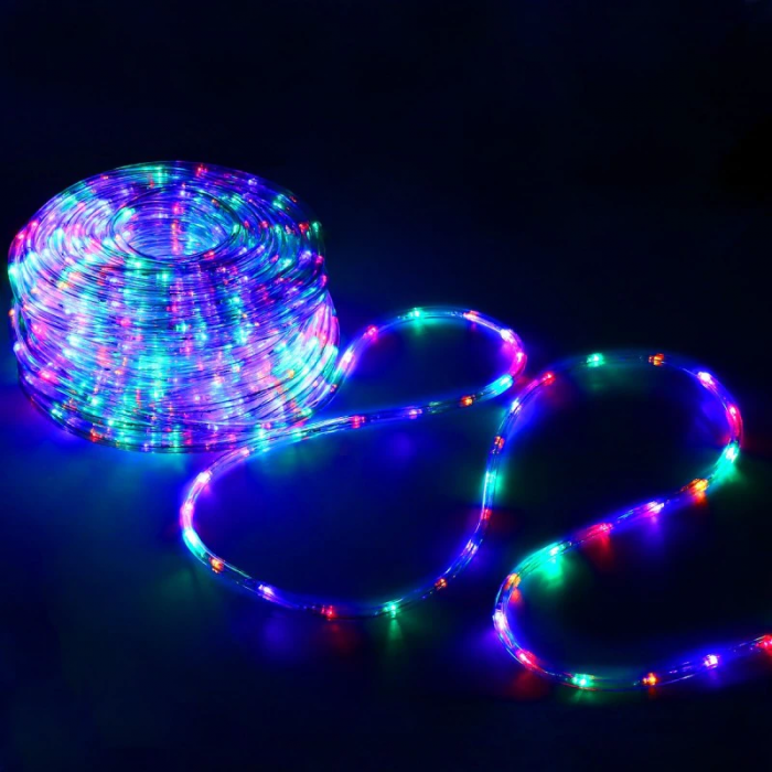 Instalatie de craciun tip furtun luminos , pentru exterior , lungime 10 metri , 8 jocuri de lumini , controler inclus , lumina multicolor [1]