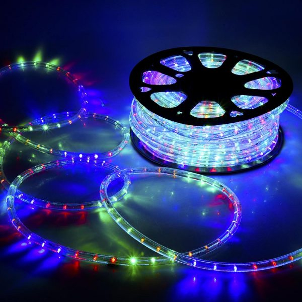 Instalatie de craciun tip furtun luminos , pentru exterior , lungime 10 metri , 8 jocuri de lumini , controler inclus , lumina multicolor [2]