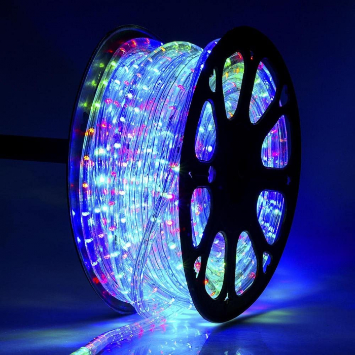 Instalatie de craciun tip furtun luminos , pentru exterior , lungime 10 metri , 8 jocuri de lumini , controler inclus , lumina multicolor [4]