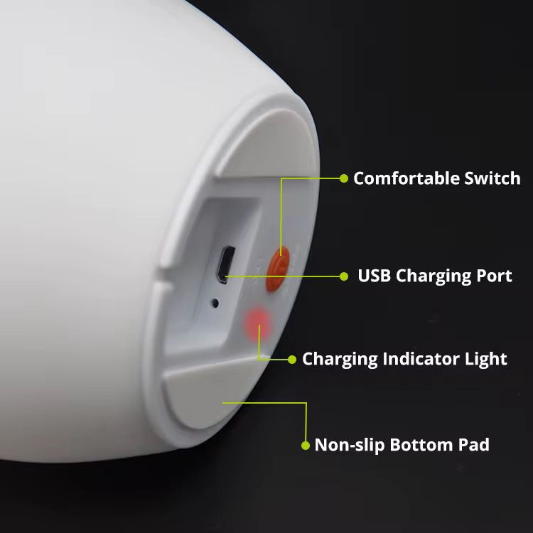 Lampă de veghe copii ursulet multicolor – silicon moale, lumină ambientală, reîncărcabilă, ideală pentru dormitor [4]