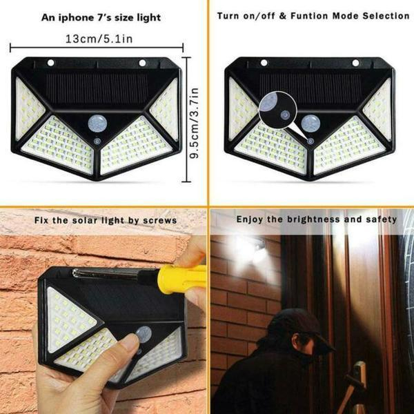 Lampa Solara cu Senzor De Miscare 100 x LED Reflection Vision, 600LM , 120 Grade, Baterie 1800 mAh, Waterproof [4]