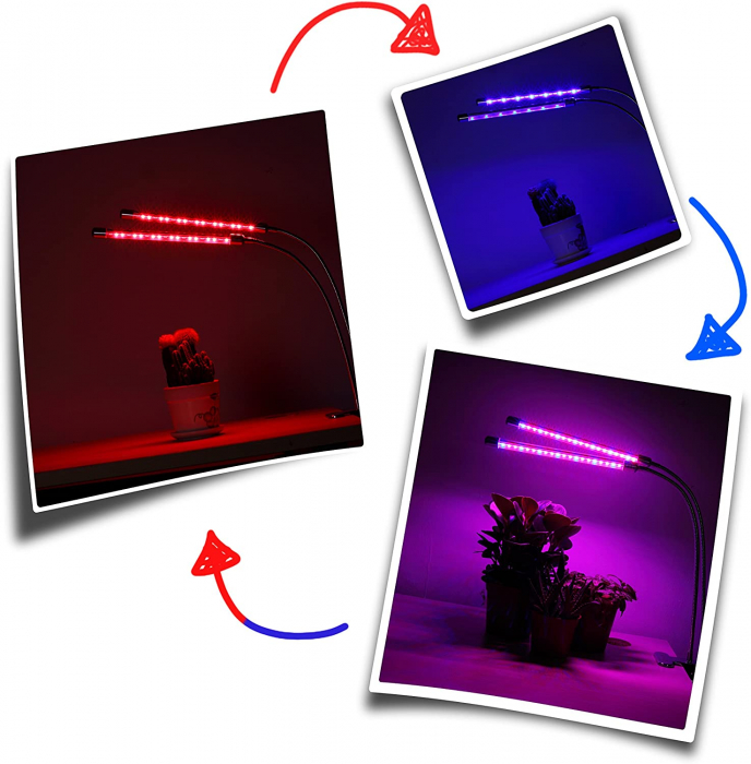Lămpi LED pentru Creșterea Plantelor de Interior, 20 W, Bec cu 40 LED-uri [4]