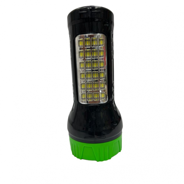 Lanterna 2x LED cu Acumulator, Reincarcabila, 10W, Neagra cu Verde, Autonomie 4 Ore [2]