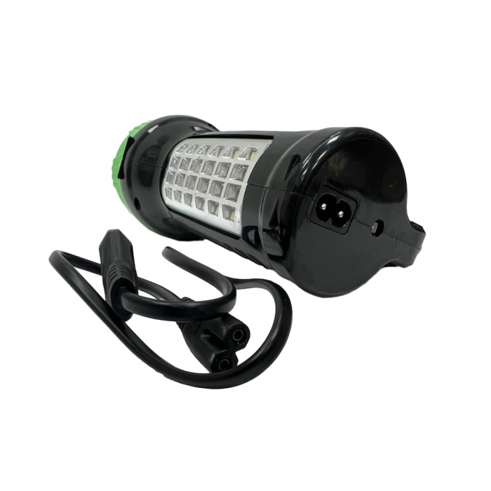Lanterna 2x LED cu Acumulator, Reincarcabila, 10W, Neagra cu Verde, Autonomie 4 Ore [3]