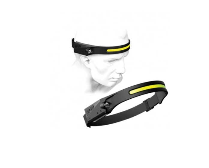 Lanterna de cap cu acumulator, profesionala, frontala cu unghi larg de iluminare, led puternic si senzor miscare, pentru vanatoare, pescuit, camping, santier, waterproof, negru [3]