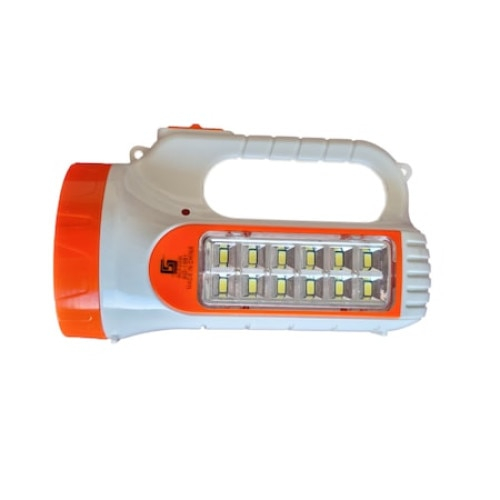 Lanterna de Mana cu LED , 2 Surse de Lumina, LED 2 W , Baterie Reincarcabila, Alb/Portocaliu 16x9 cm [3]