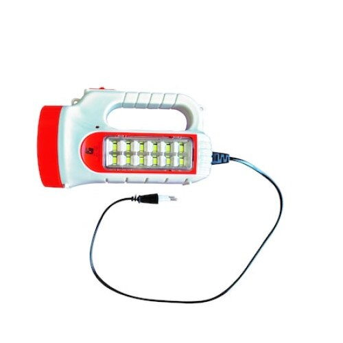 Lanterna de Mana cu LED , 2 Surse de Lumina, LED 2 W , Baterie Reincarcabila, Alb/Portocaliu 16x9 cm [4]