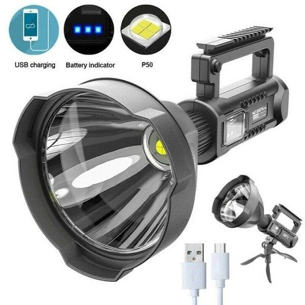 Lanterna Profesionala, cu Led WS119, Raza de actiune 500m, 4 moduri de iluminare, functie Powerbank, cu trepied inclus, culoare neagra [3]