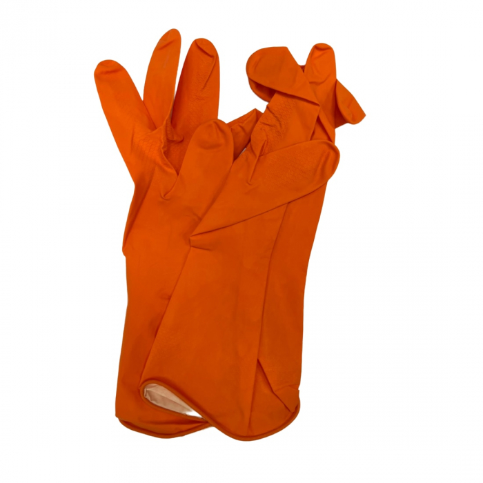 Manusi menaj din latex, portocaliu, marime L, Hop 9 [3]