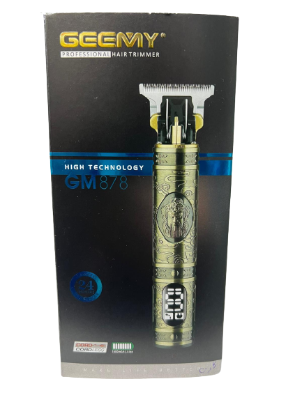 Masina Profesionala de Tuns Barba Si Contur Geemy, cu Afisaj Electronic - Incarcare USB, Lama Titan, Auriu [9]