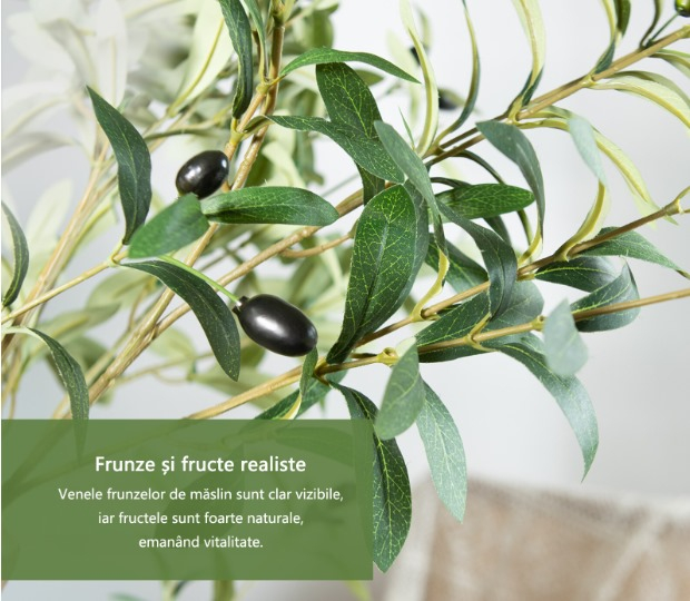 Maslin Artificial in Ghiveci , 150cm, Aspect Natural, Material PE Premium, Pentru Interior si Exterior [2]