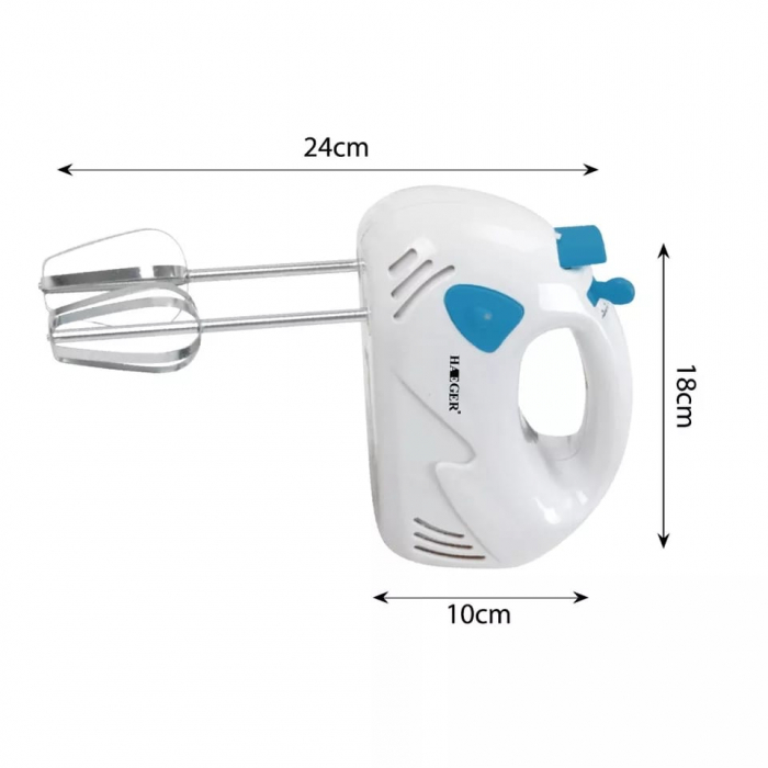 Mixer de Mana cu 4 Accesorii, Jubake , 7 viteze , Alb + Albastru [2]