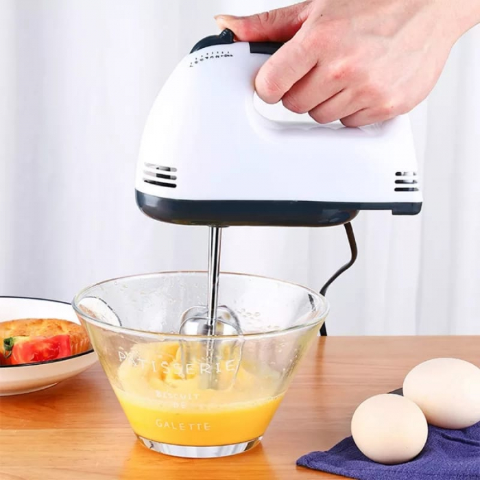 Mixer de Mana cu 4 Accesorii,  Scarlett , 7 viteze + Turbo, Alb-Negru [5]