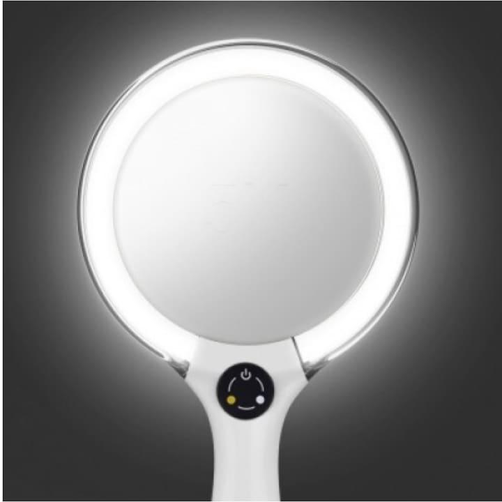 Oglindă Cosmetică cu LED, 2 Tipuri de Lumină, Încărcare Wireless, Alb, Cutie din Catifea [2]