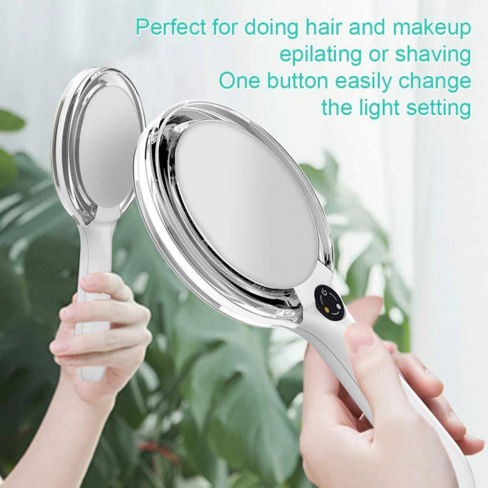 Oglinda Cosmetica cu 2 Tipuri de Lumina LED,Incarcare Wireless [8]