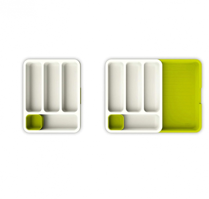Organizator extensibil pentru tacamuri si cutite/ustensile 40 cm, alb - verde [2]