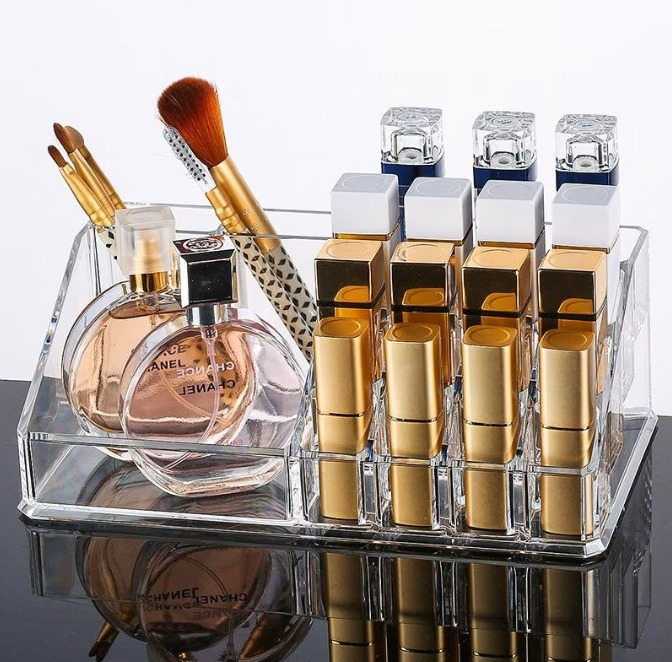 Organizator pentru Machiaje si Produse Cosmetice cu 16 Compartimente, Transparent [4]