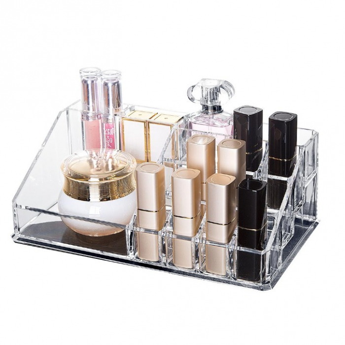 Organizator pentru Machiaje si Produse Cosmetice cu 16 Compartimente, Transparent [5]
