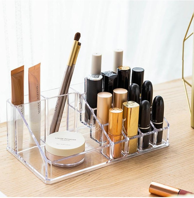 Organizator pentru Machiaje si Produse Cosmetice cu 16 Compartimente, Transparent [3]