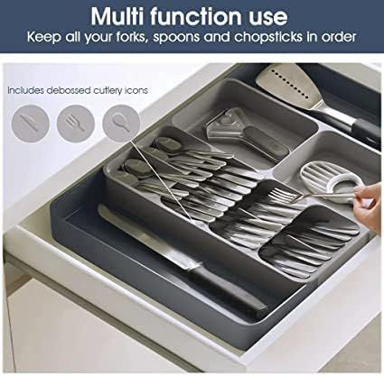 Organizator tacamuri extensibil pentru sertar multifunctional, reglabil si durabil, dimensiune max 56cm [2]