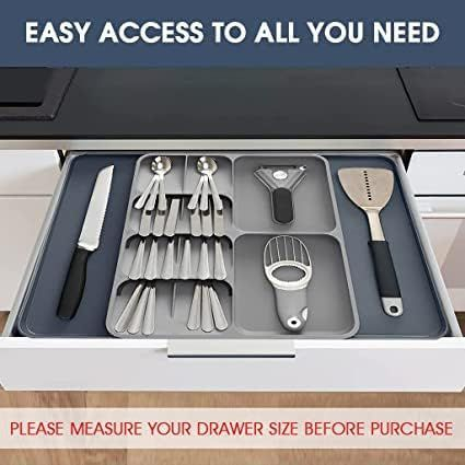 Organizator tacamuri extensibil pentru sertar multifunctional, reglabil si durabil, dimensiune max 56cm [4]