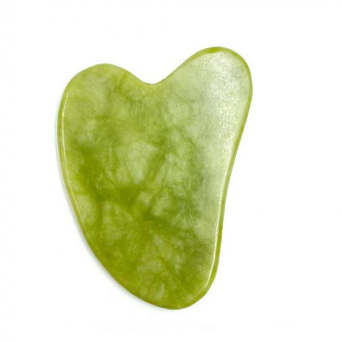 Piatra Gua Sha din Jad pentru masaj facial si corporal, inima stil, 7cm [1]