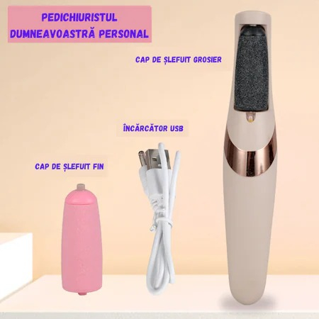Pila Wellness pentru Talpi si Calcaie, Wireless, Incarcare USB, Lumina LED, Impermeabila, Roz [2]
