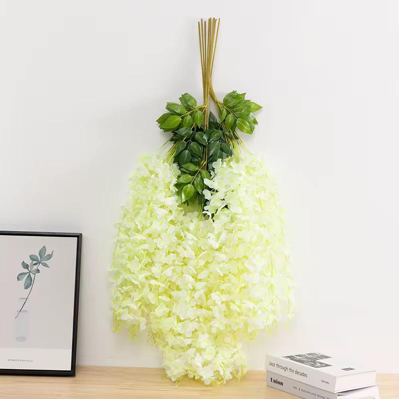 Planta artificiala palmier 180 cm + Set 12 bucati planta artificiala curgatoare culoare alb [2]