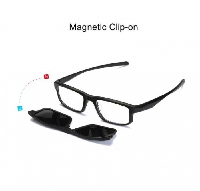 Rame de Ochelari de Vedere Polaizati cu Protectie Calculator+Toc ochelari impermeabil carcasa dura , 5 buc Magnetice Clip-On, Night Vision [2]