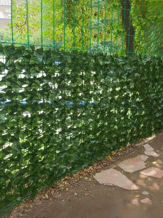 Rulou Artificial de Gard Viu din PE Anti-UV, 300x100 cm, Frunze Verde Inchis [5]