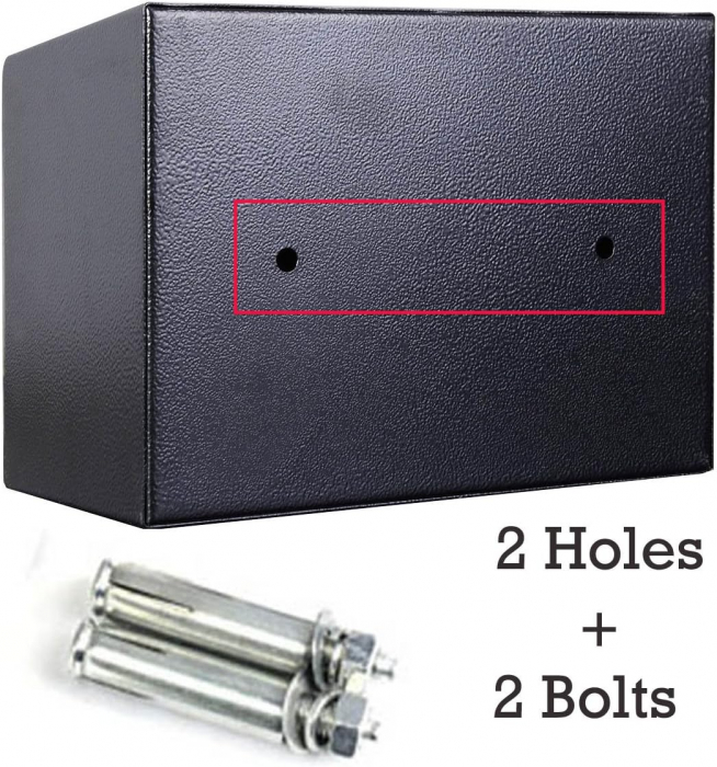 Seif din otel cu inchidere electronica si cheie 170x230x170mm, gri [5]