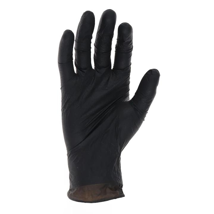 Set 100 bucati manusi de unica folosinta din Nitril, texturate, negre, marimea M [4]