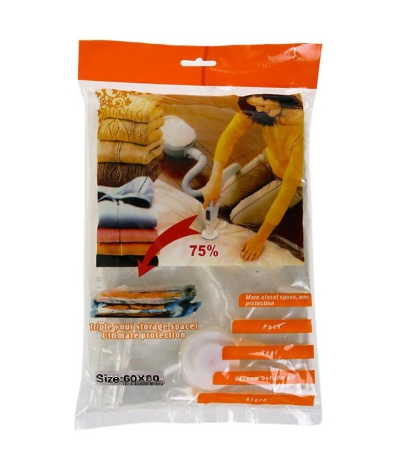 Set 3 saci de vidat haine, pilote, marime 60 x 80 cm, transparent, vacuum [1]