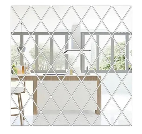 Set 32 Oglinzi Acrilice, Auto-adeziv Decorativ pentru Baie Living si Bucatarie 50 x 100 cm, [4]