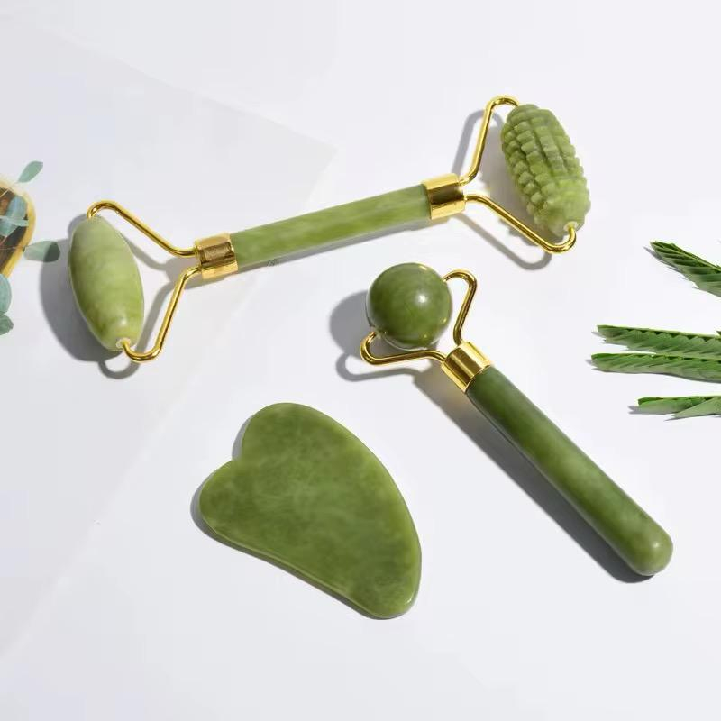 Set 4 în 1 Aparat de lifting facial, rola dermatologică, piatra Guasha + Organizator machiaj [4]