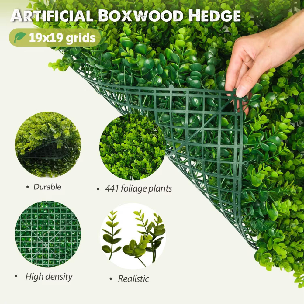 Set 4x Perete verde artificial 60x40 cm, decor natural pentru interior si exterior [2]