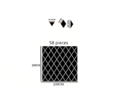 Set 58 Oglinzi Acrilice 100X100 cm Diamant Romb Sticker Auto-adeziv Decorativ Pentru Baie Living Si Bucatarie [4]