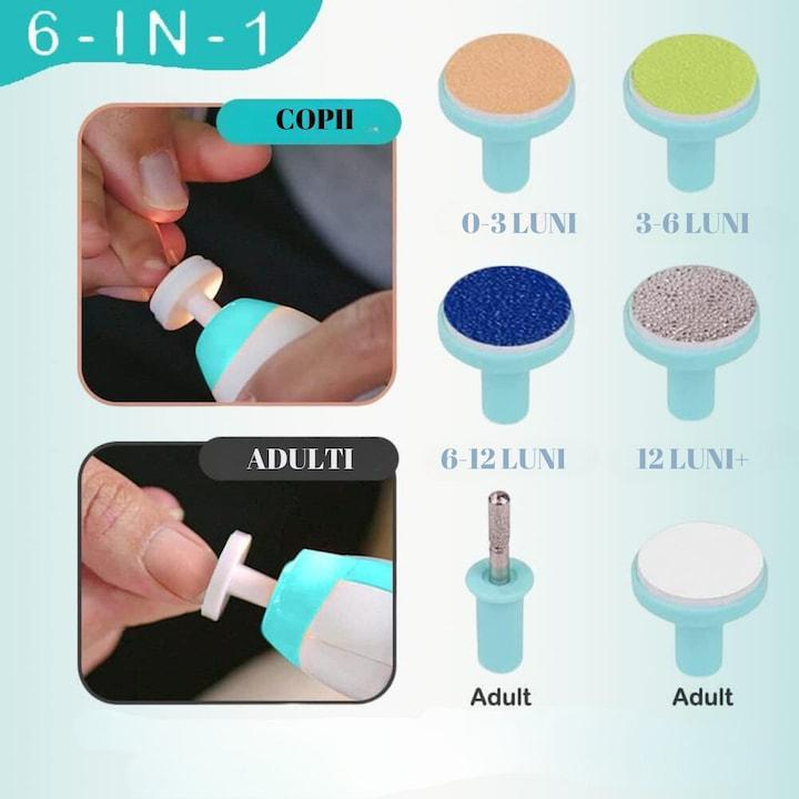 Set Babețică din silicon cu compartimente pentru mâncare coloare galben+ Pilă electrică unghii bebeluși albastru [3]