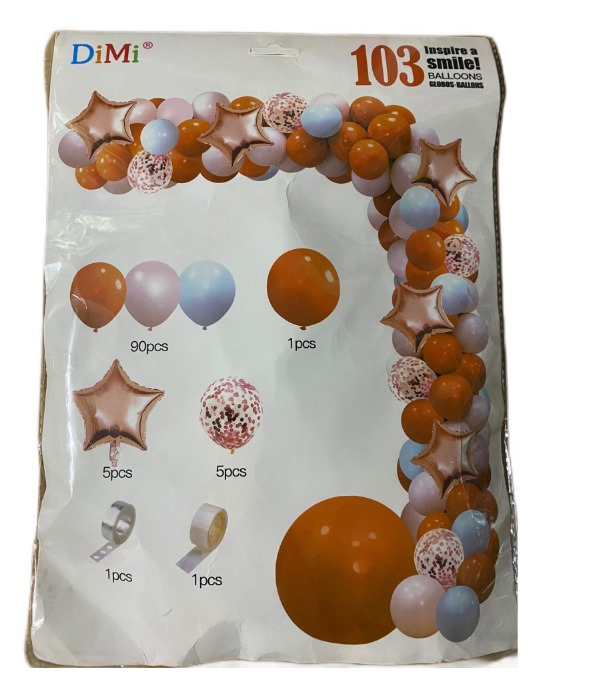 Set Baloane 103 buc RoveRim, Potocaliu, Roz si Albastru, Diferite Dimensiuni, Pentru Diferite Petreceri [1]