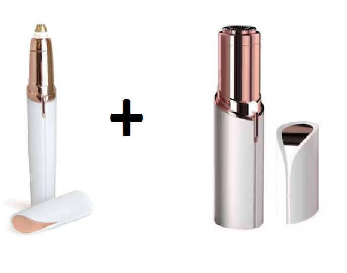 Set Epilator Facial + Trimmer pentru Sprâncene, Lame Metalice, Alb [1]