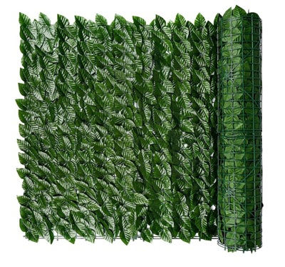 Set Gard Paravan Viu cu Frunze Artificiale, Dimensiune 300cm x 100 cm si Ghirlanda de vita de vie cu flori artificiale [3]