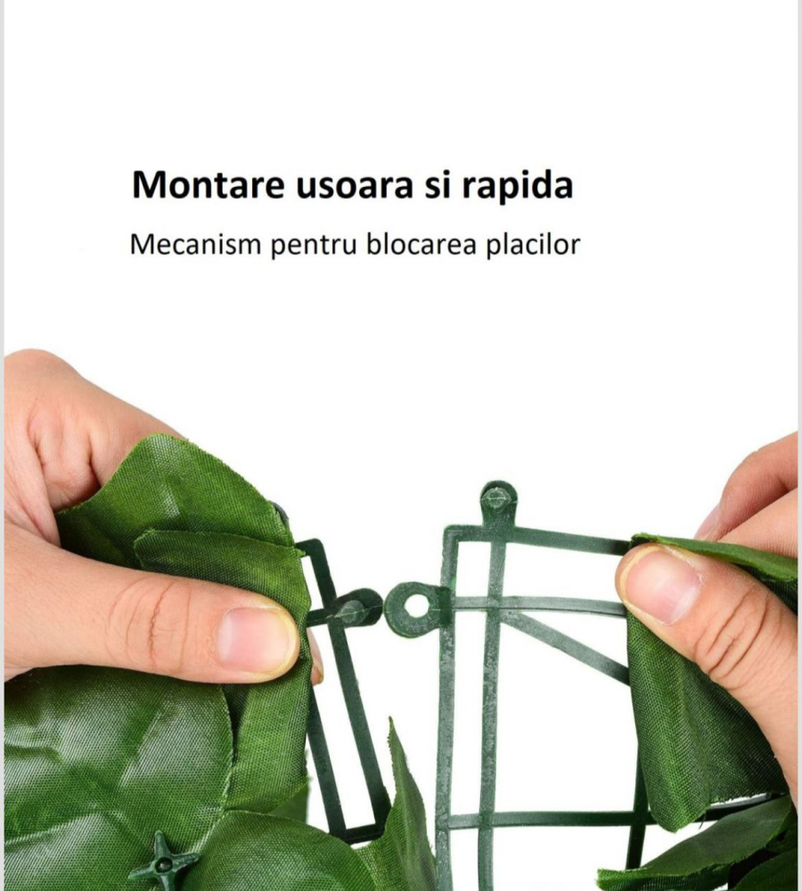 Set Gard Paravan Viu cu Frunze Artificiale, Verde Inchis, 300cm x 100 cm + 1 Ghirlanda de Eucalipt [2]