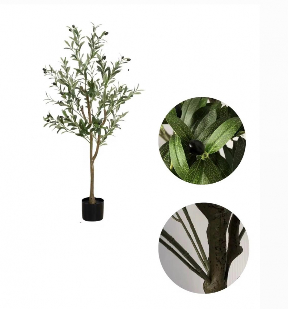 Set Gard Paravan Viu cu Frunze Artificiale, Verde Inchis, 300cm x 100 cm + Maslin Artificial in Ghiveci 150cm [3]
