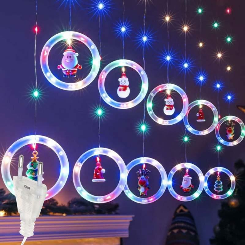 Set instalatie Craciun interconectabila cu 10 inele multicolore si 10 decoratiuni pentru sarbatori [1]