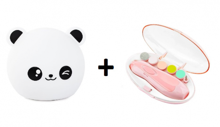 Set Lampa Panda + Pila Electrică pentru Unghii Bebeluși, Roz [1]