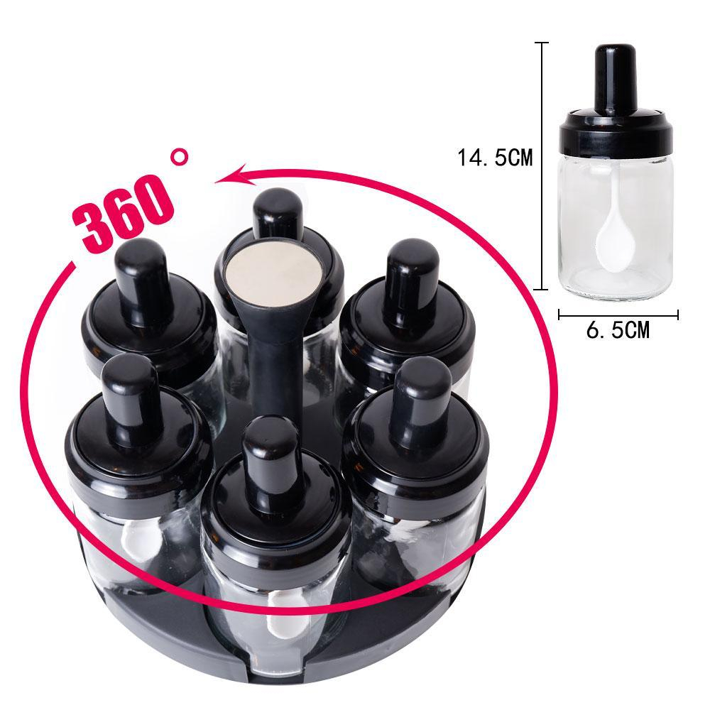 Set organizator condimente rotativ cu 6 recipiente [4]